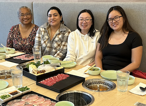 four women having lunch