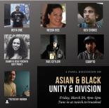 flyer of Black and Asian Unity panel hosted by TrueSkool